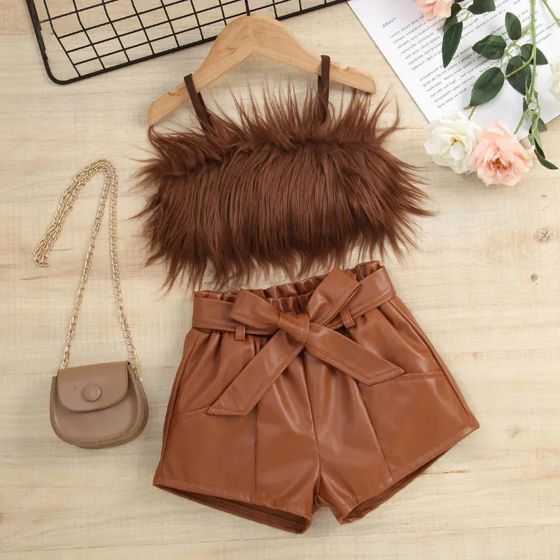 Girls' Casual Vest and Shorts Set
