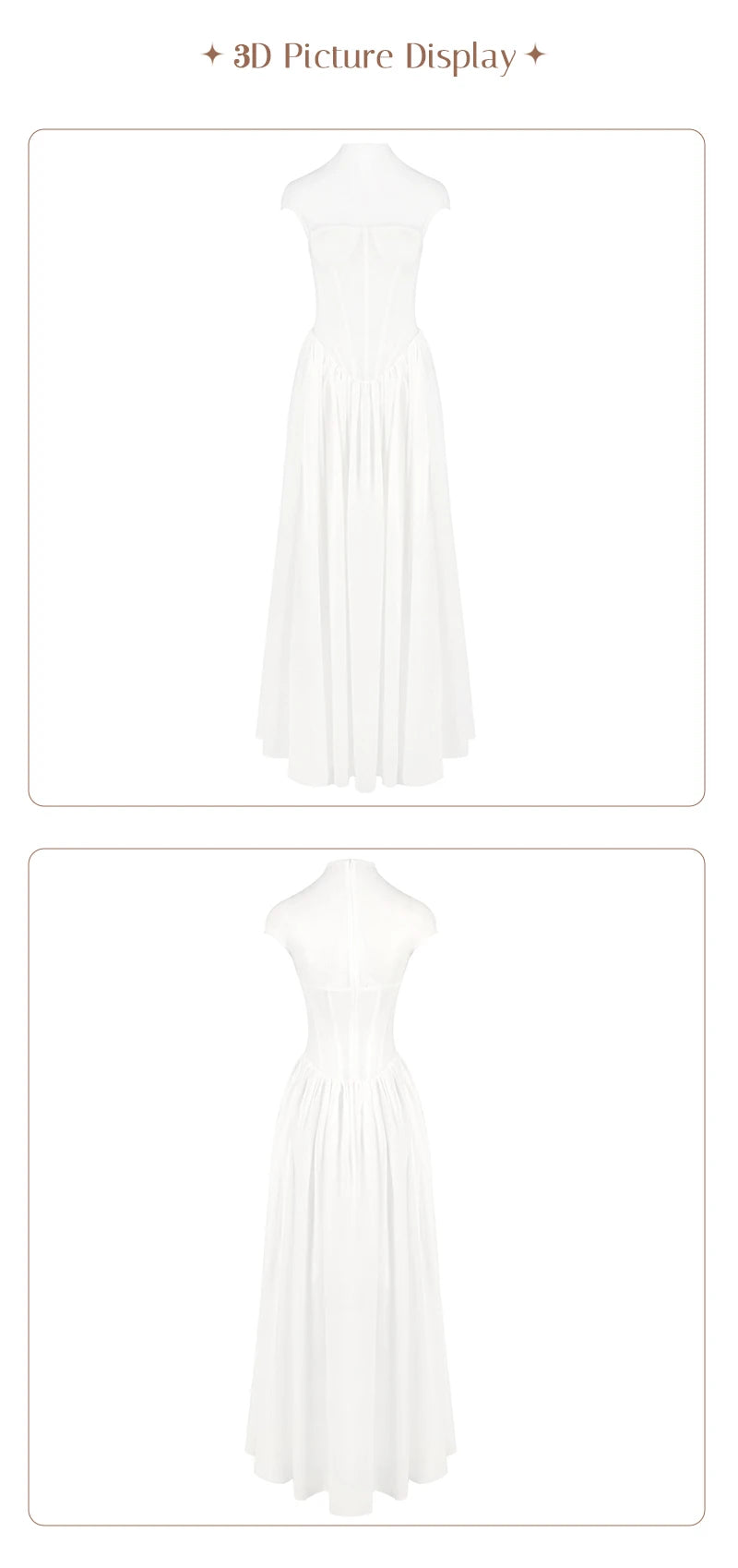 Elegant White Sheer Illusion Dress with Tulle Skirt–Temperament Sleeveless