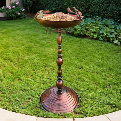 Outdoor Bird Bath - Iron Round Base Garden Feeder