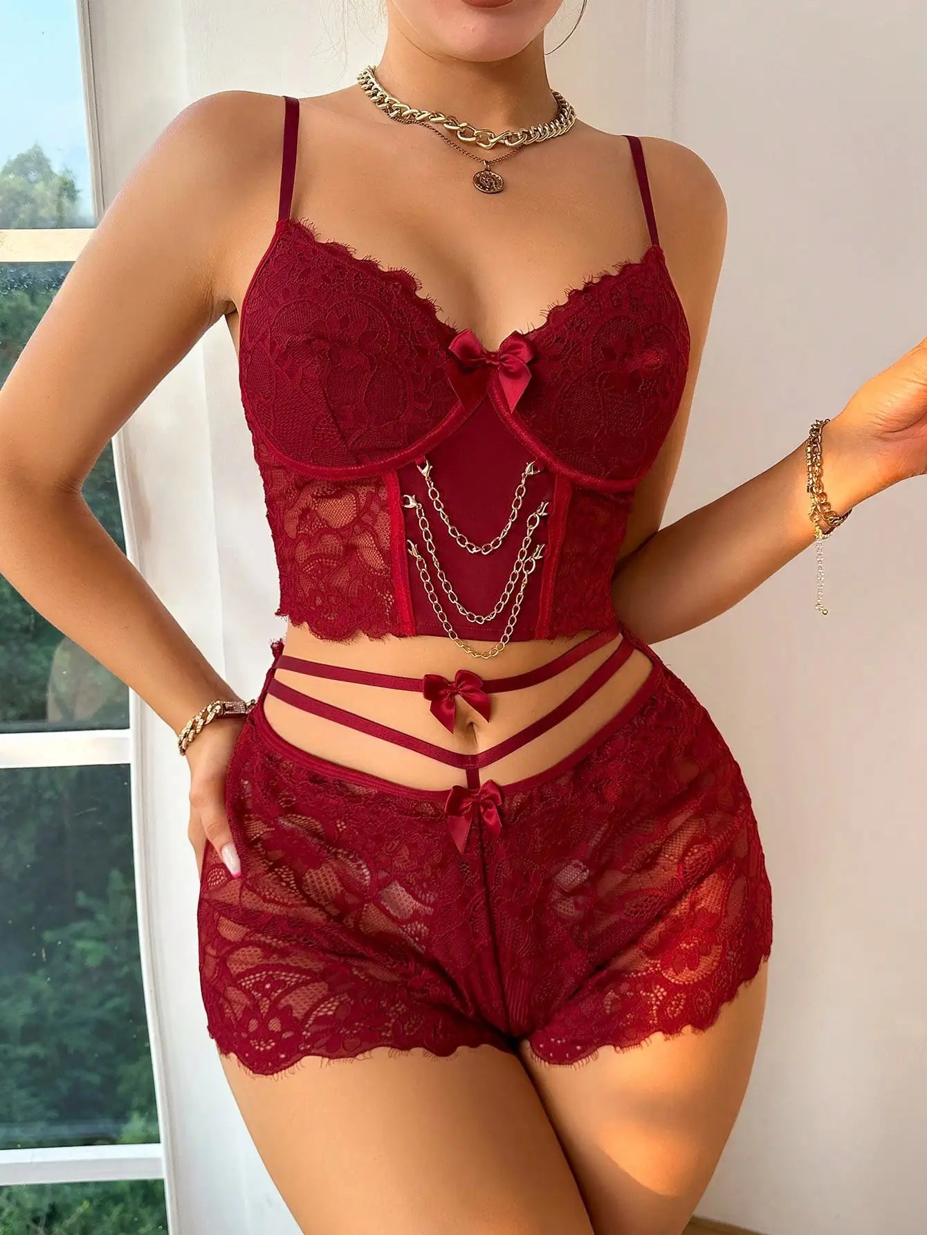 2PCS Women Sexy Pajama Set