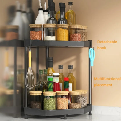 Kitchen Seasoning Shelf Spice Countertop Corner Stands