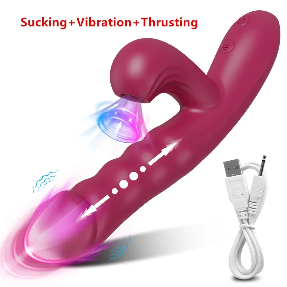 Powerful Thrusting Sucking Vibrator Female Sucker Clitoris Stimulator