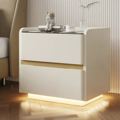 Smart Solid Wood Nightstand with Wireless Charging