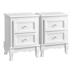 VASAGLE bedside table, each with 2 drawers, pine legs, 2 pieces The Max Mall