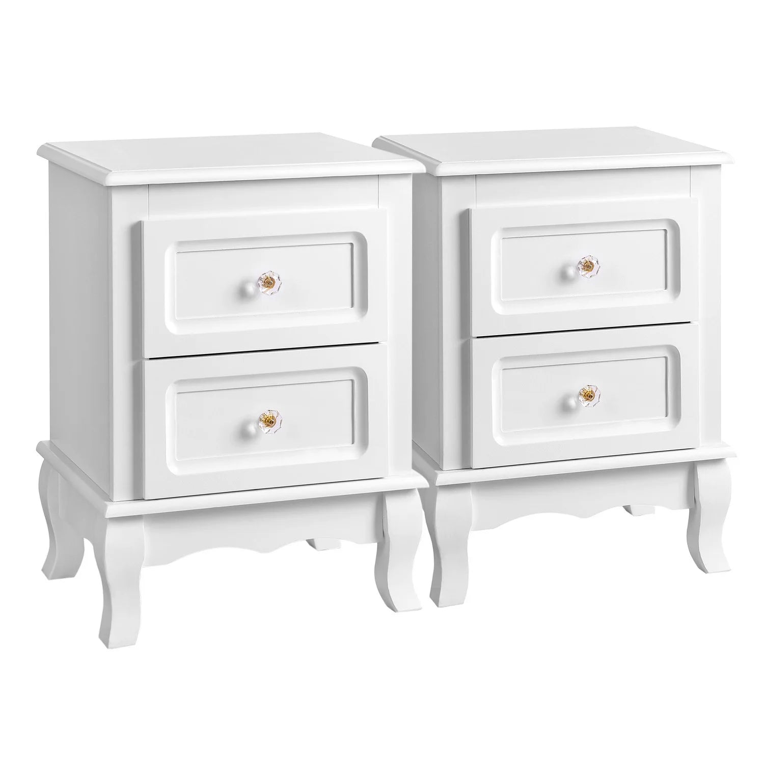 VASAGLE bedside table, each with 2 drawers, pine legs, 2 pieces The Max Mall