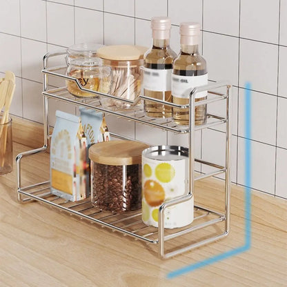 Modern Kitchen Organizer Shelf Waterproof Double-layer Kitchen Storage Stand