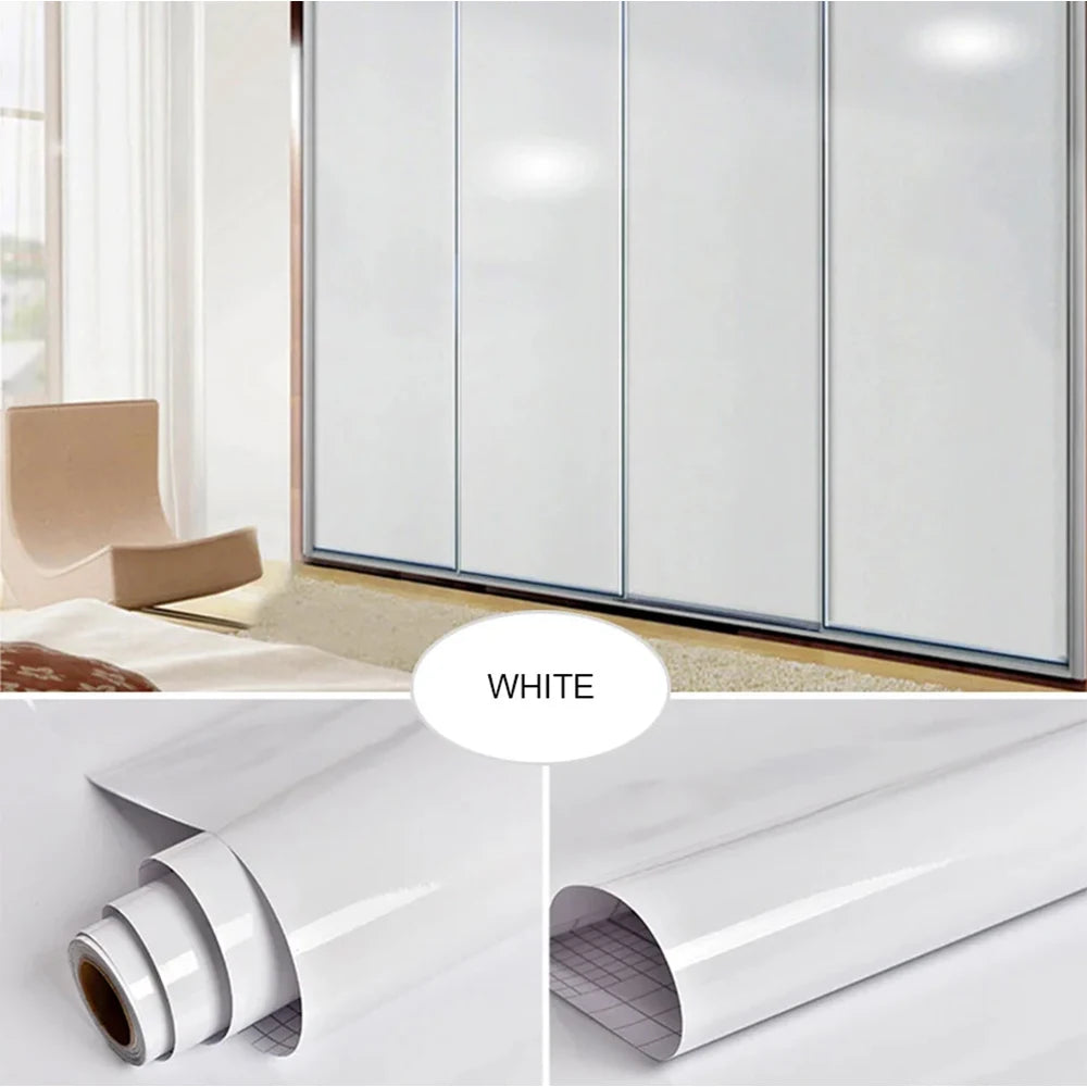 Kitchen Cabinet Pearlescent White Marble Contact Paper Vinyl Self Adhesive