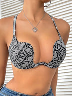 Push-Up Plunge Bra - Animal Print