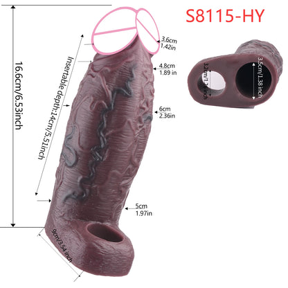 5 Styles Adult Men Penis Sleeve With Anti-drop Silicone Dick Extender