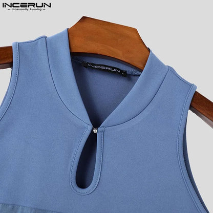 INCERUN Men's Tank Top - Casual Solid