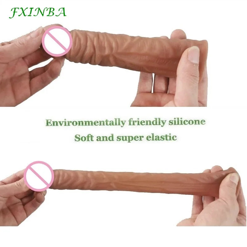 Realistic Penis Sleeve Extender Long Reusable Condom