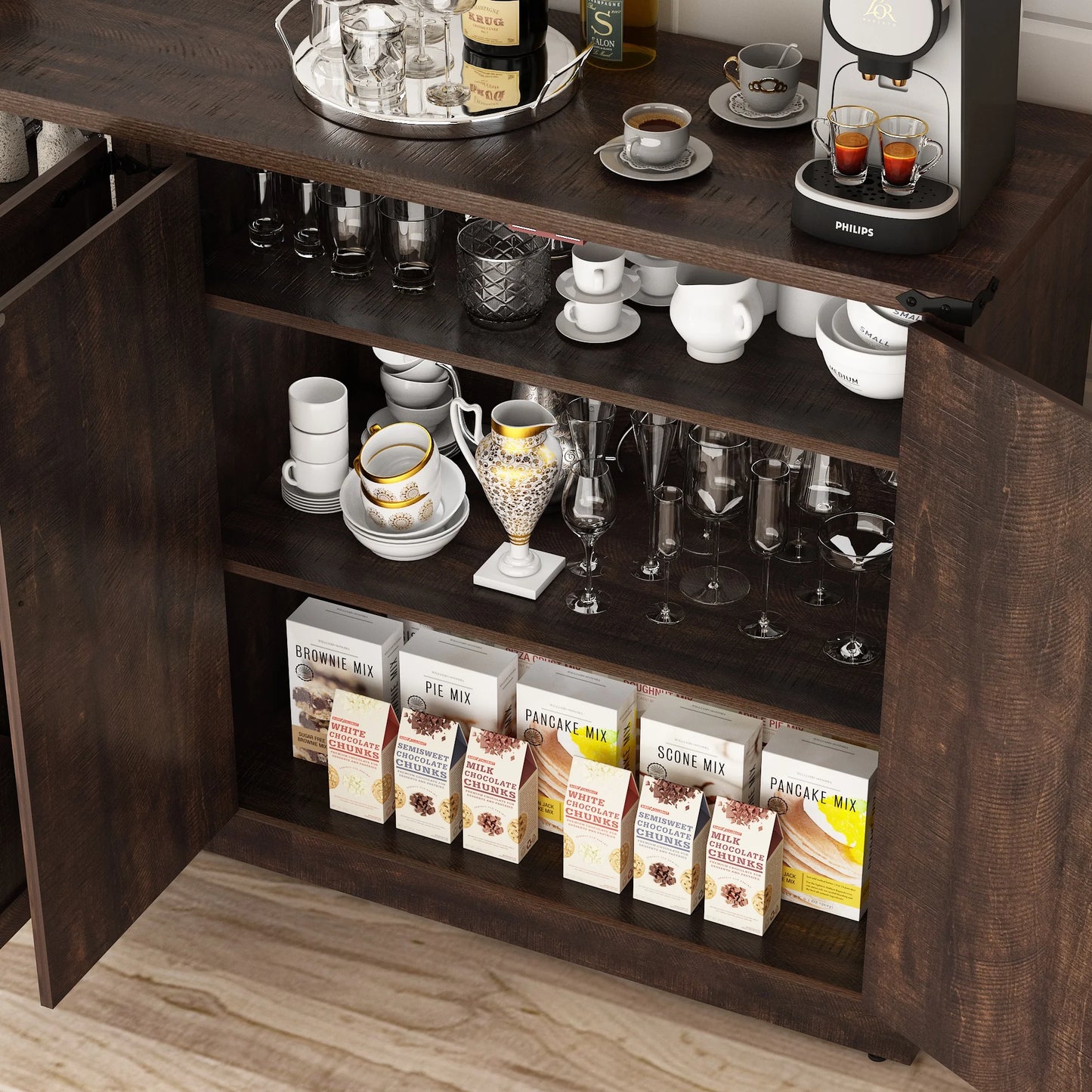 QiaoShiRen Farmhouse Sideboard Cabinet