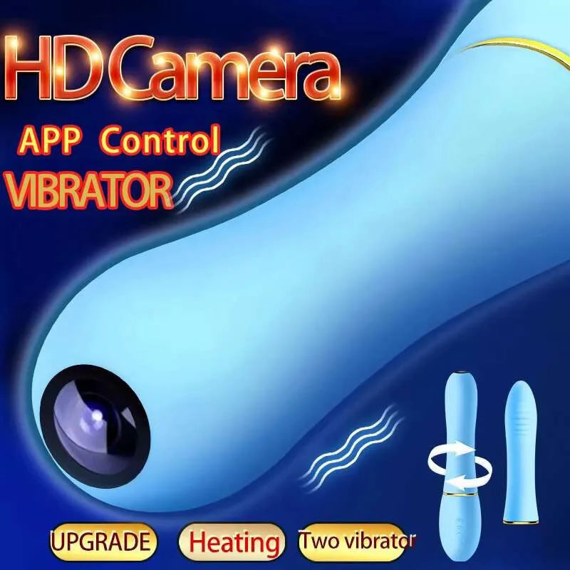 Mini HD Camera Vagina Anus Vibrator Mobile APP Control Telescopic Dildo Heating Body Massager Adult Sex Toys For Women Couple
