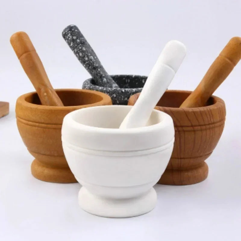 Manual Mortar & Pestle Set - Kitchen Spice and Herb Grinder