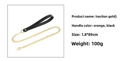 Adult Games Genuine Leather Series Slave Bed Neck Restraint Belt Strap