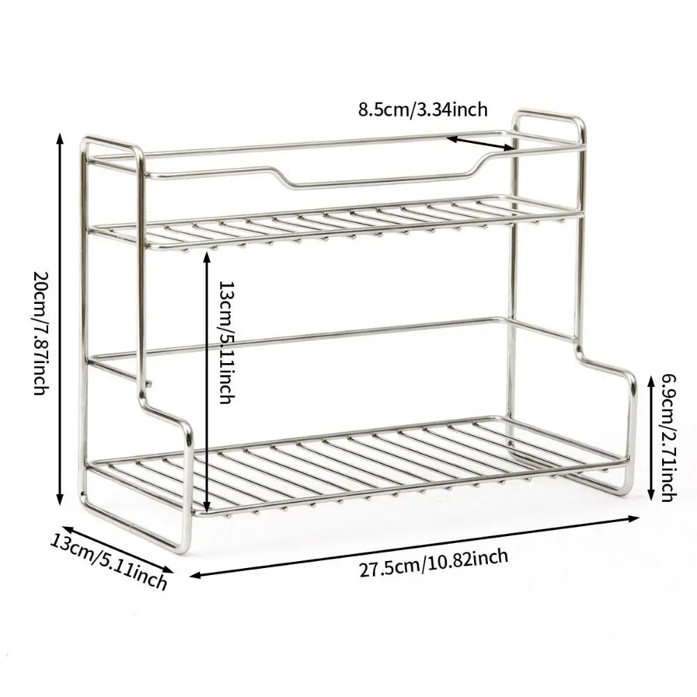 Modern Kitchen Organizer Shelf Waterproof Double-layer Kitchen Storage Stand
