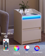 Modern Morocco Nightstand - 2 Drawer White NoEnName_Null
