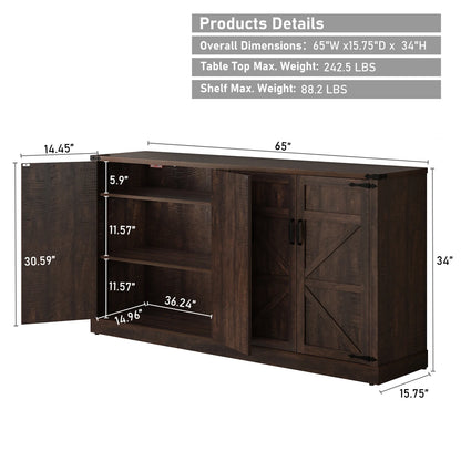 QiaoShiRen Farmhouse Sideboard Cabinet