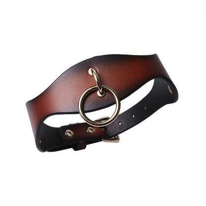 Adult Games Genuine Leather Series Slave Bed Neck Restraint Belt Strap