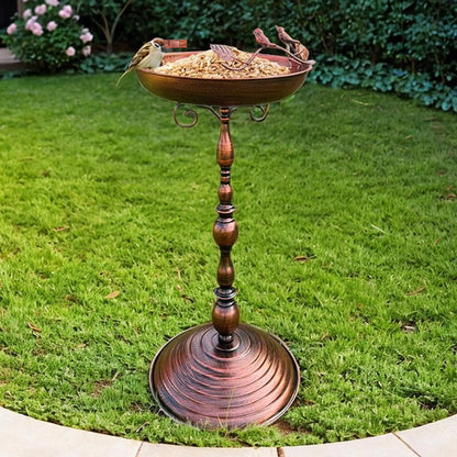 Outdoor Bird Bath - Iron Round Base Garden Feeder