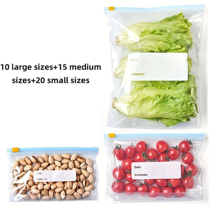 45pcs Ziplock Storage Bags-Leak-Proof