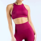 Women Summer Solid Color Cross Back Sports Bra Sexy Backless The Max Mall