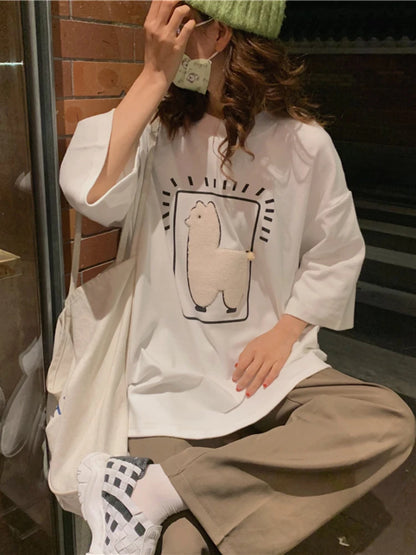 Baggy All-match T-shirts Women Casual Summer Korean Fashion