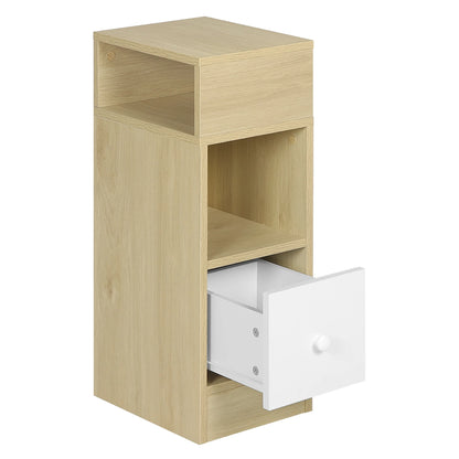 WOLTU 2PCS Narrow Bedside Table Nightstand with Open Shelves