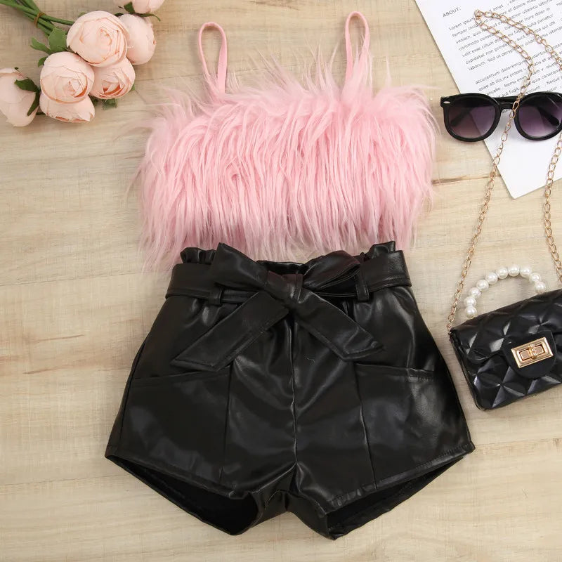Girls' Casual Vest and Shorts Set