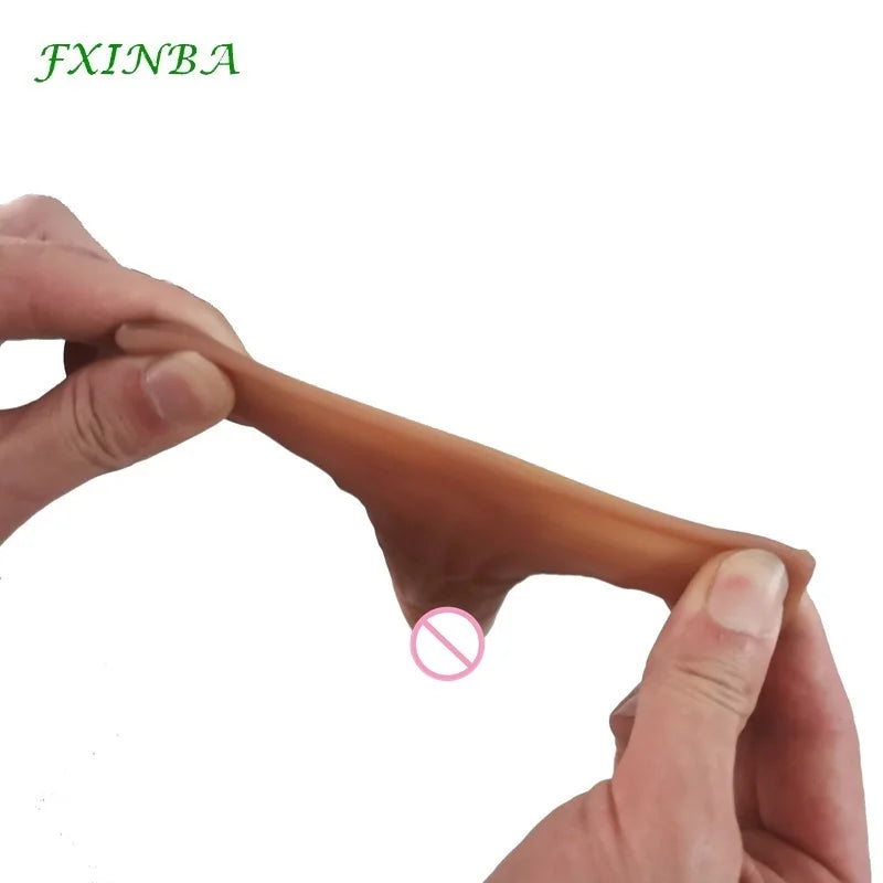 Realistic Penis Sleeve Extender Long Reusable Condom
