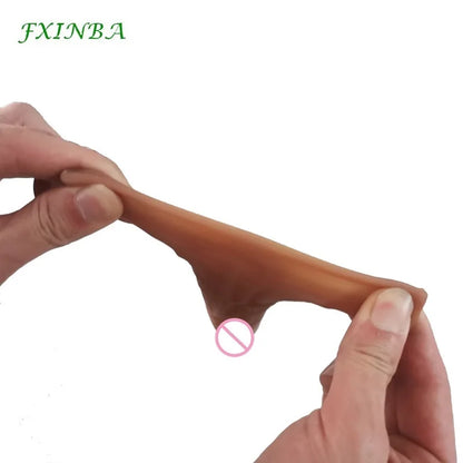 Realistic Penis Sleeve Extender Long Reusable Condom