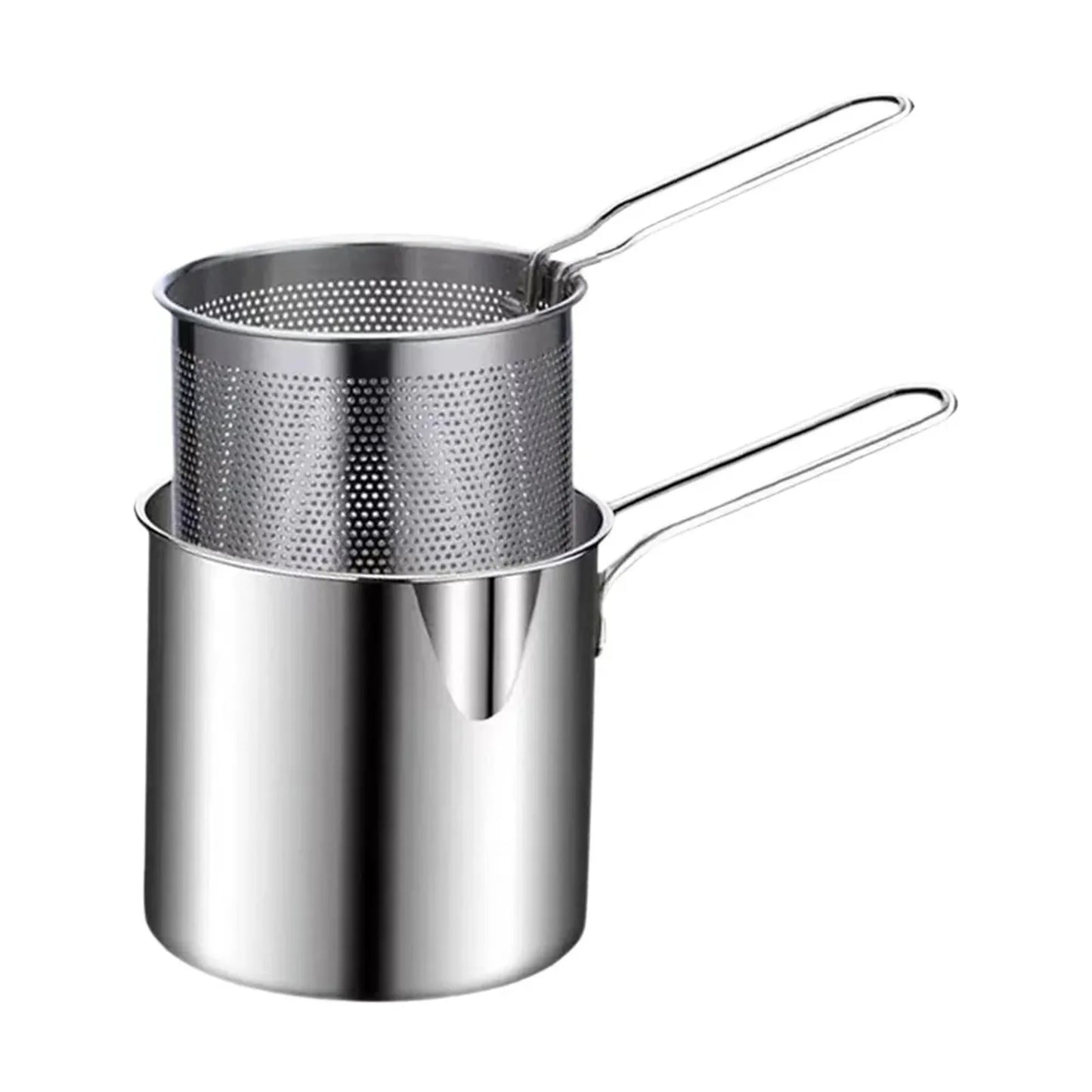 Small Frying Pan With Frying Basket Household Stainless Steel