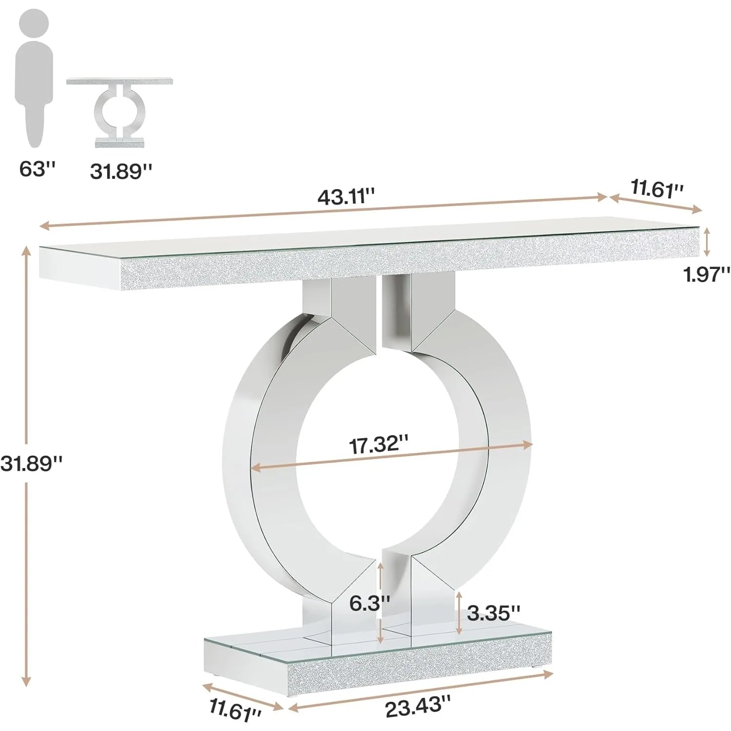 LITTLE TREE Mirrored Console Table LITTLE TREE