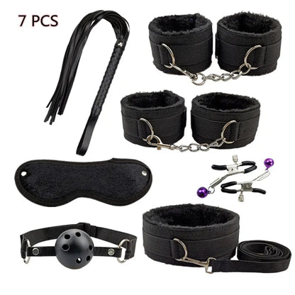 Sex Products BDSM Bondage Set Handcuffs Anal plug Tail