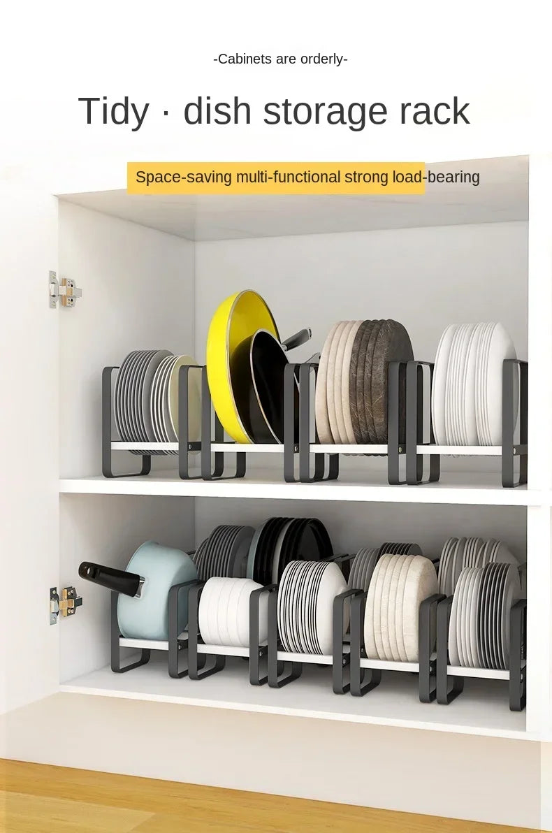 Kitchen Cabinet Plate Organizer - Multi-Function Dish Storage Rack