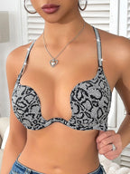 Push-Up Plunge Bra - Animal Print