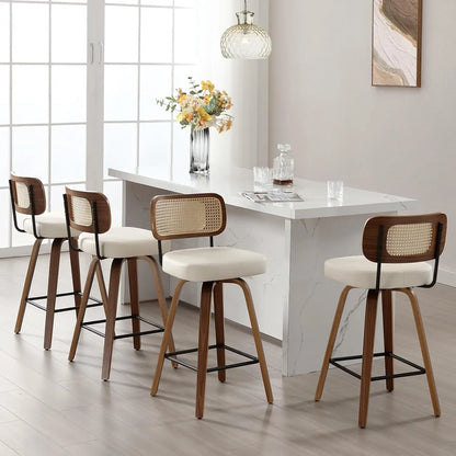 GUANGBAI Swivel Counter Height Bar Stools Set of 4