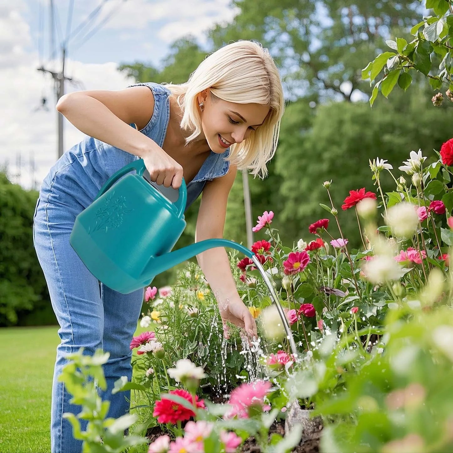Modern Plastic Watering Can - Large Long Spout