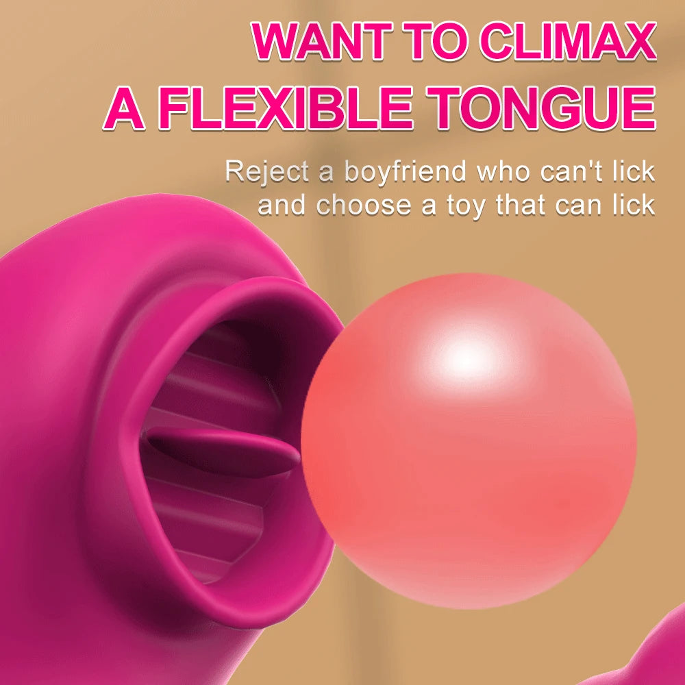 Tongue Licking Vibrator 2 In 1 Adult Women Sex Toys Dildos Vibrators