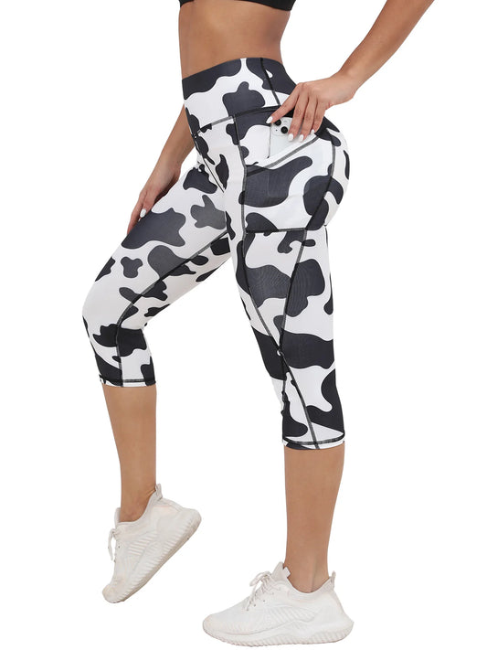 Women's Capri Yoga Pants with Pockets Essential High Waisted Legging for Workout
