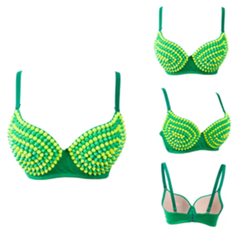Sequined Push Up Stage Bra