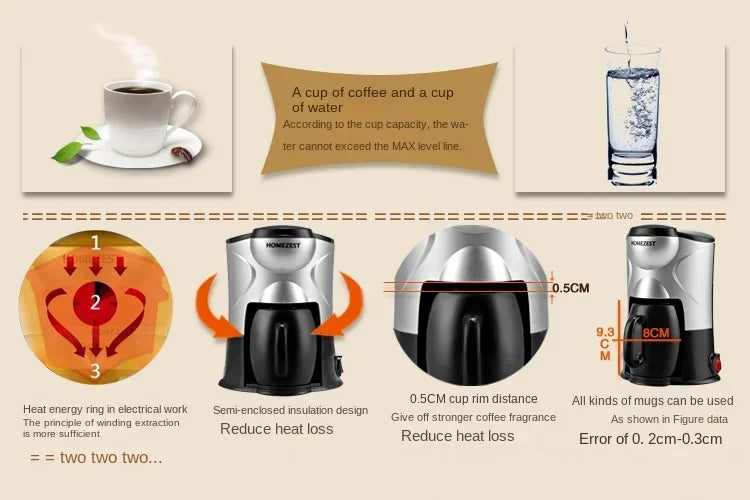 household mini American drip coffee maker tea maker