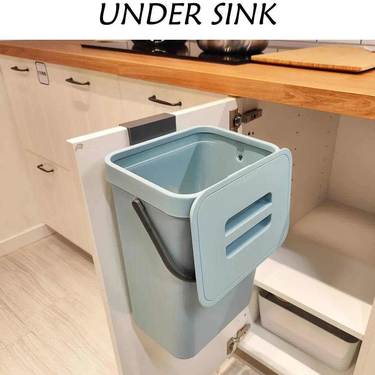Kitchen Waste Bin Household Countertop Container with Lid for Rubbish Composter