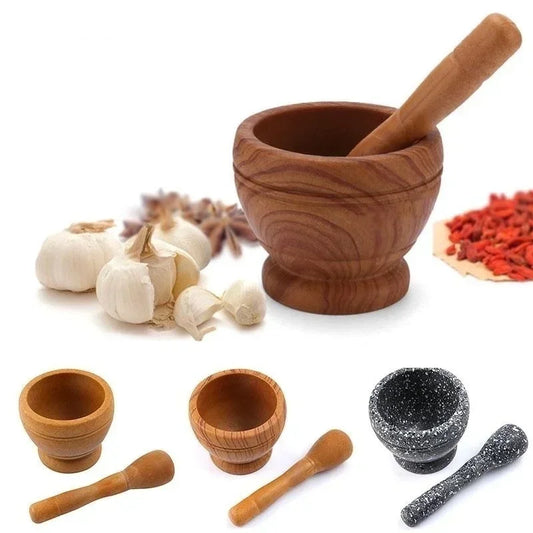 Manual Mortar & Pestle Set - Kitchen Spice and Herb Grinder
