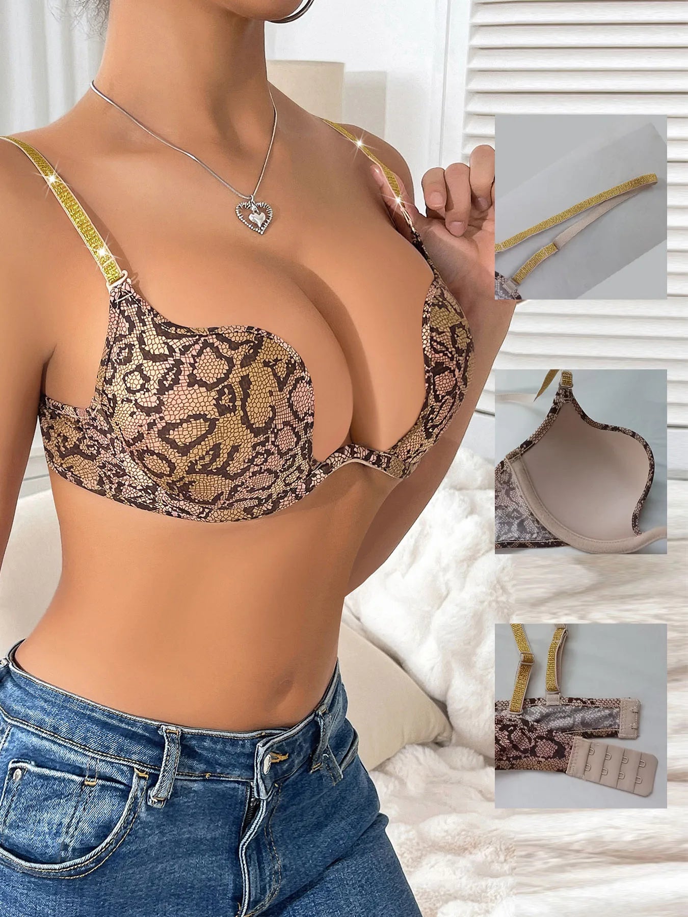 Push-Up Plunge Bra - Animal Print