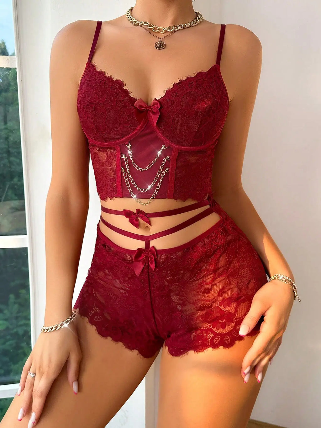2PCS Women Sexy Pajama Set