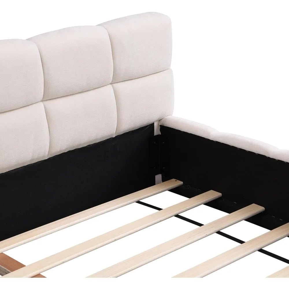 DAFIFY Checkerboard Headboard Bed Frame