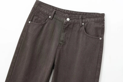 Tangada Women's Straight Denim Jeans - Mid Waist