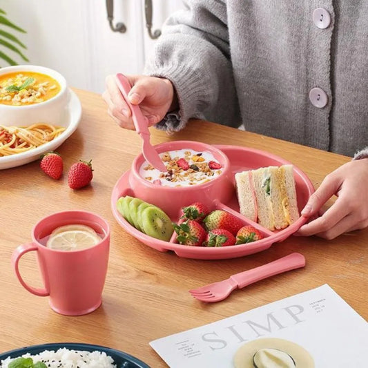 Round Dinner Divided Plates 4 Grids