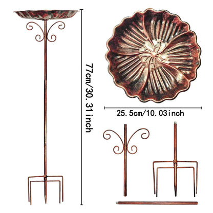Metal Bird Bath - Vintage 5-Prong Base Iron Pedestal